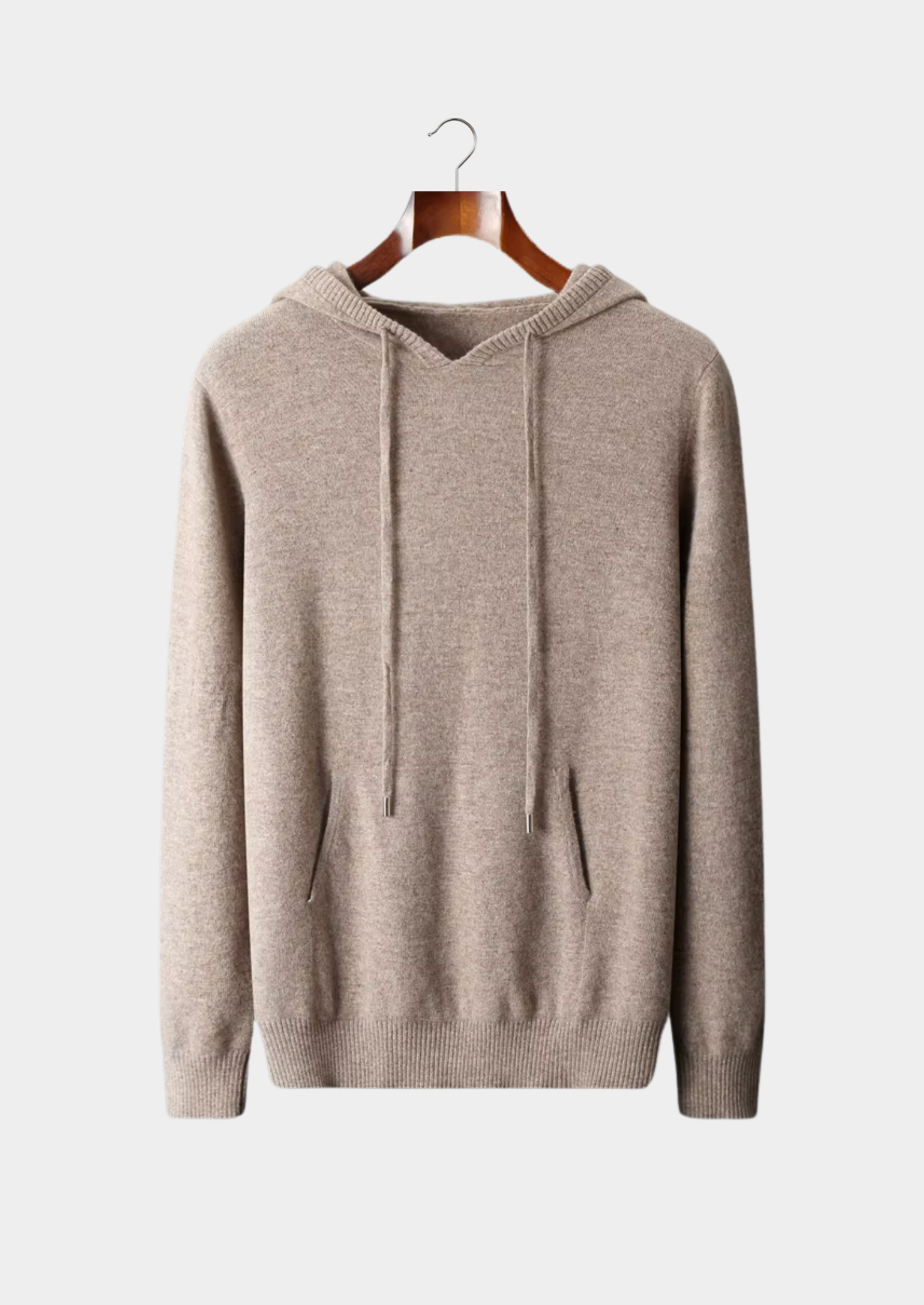 Saf Ekstra İnce Merino Yünü Relax Hoodie