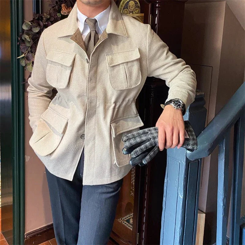 Çizgili Koyun Yünü Ceket - Martin Milano