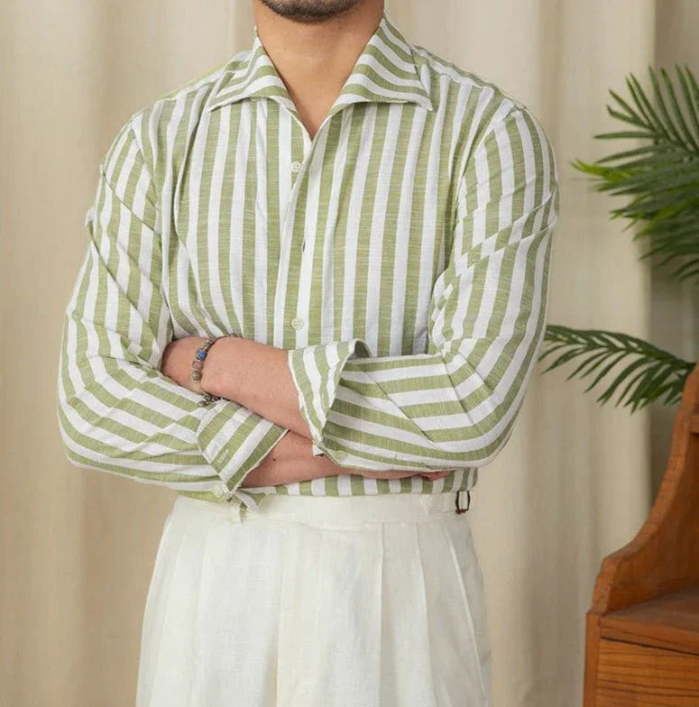 Cote Pamuk Çizgili Uzun Kollu Gömlek - Martin Milano