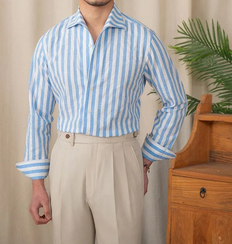 Cote Pamuk Çizgili Uzun Kollu Gömlek - Martin Milano