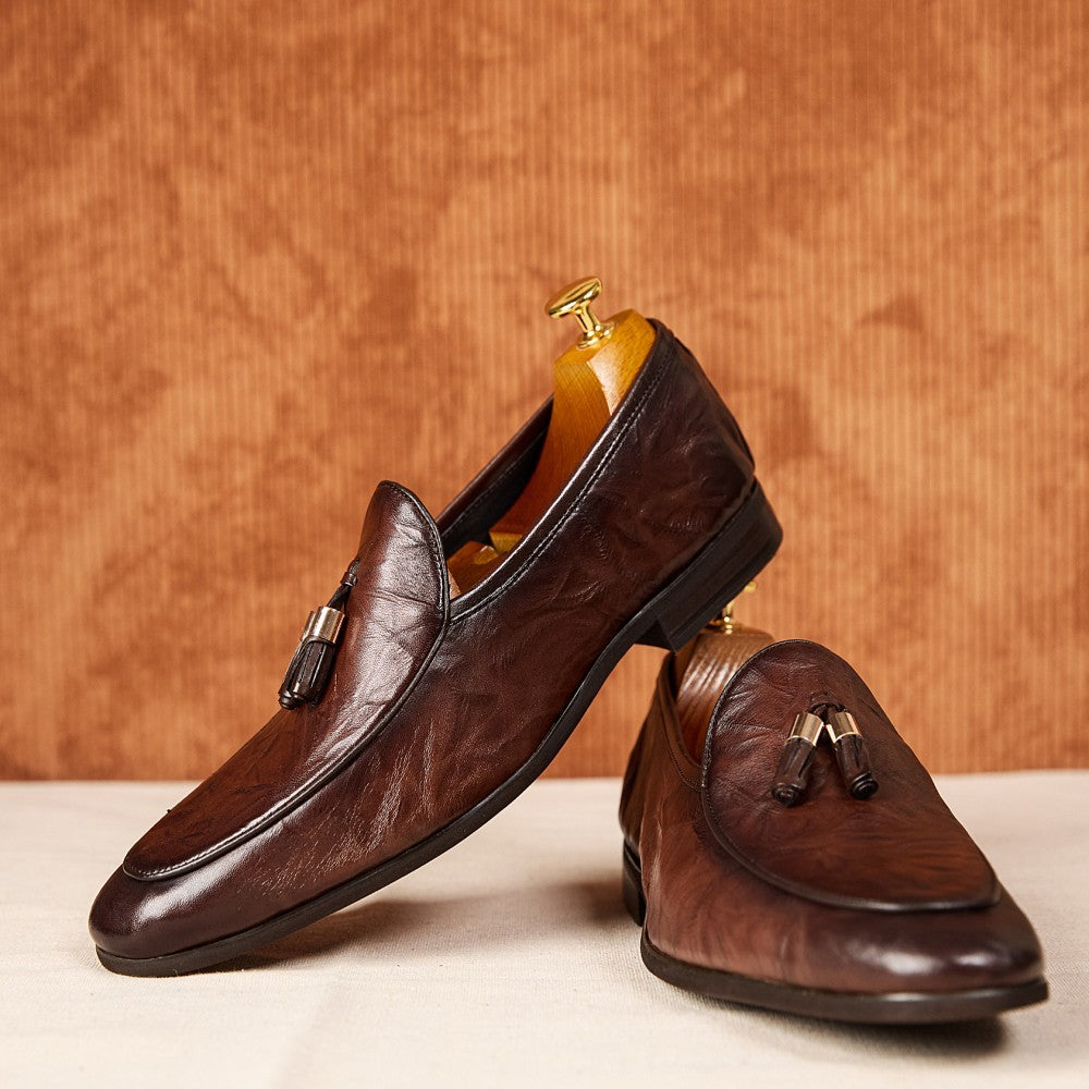 Patina Püsküllü Deri Loafer