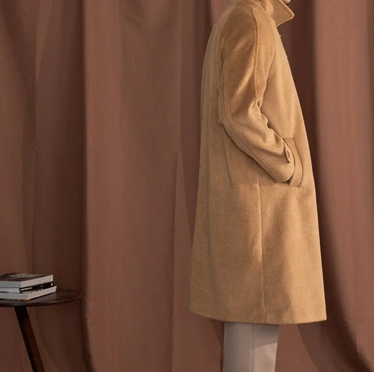 Dokulu Yün Karışımı Kaban - Martin Milano