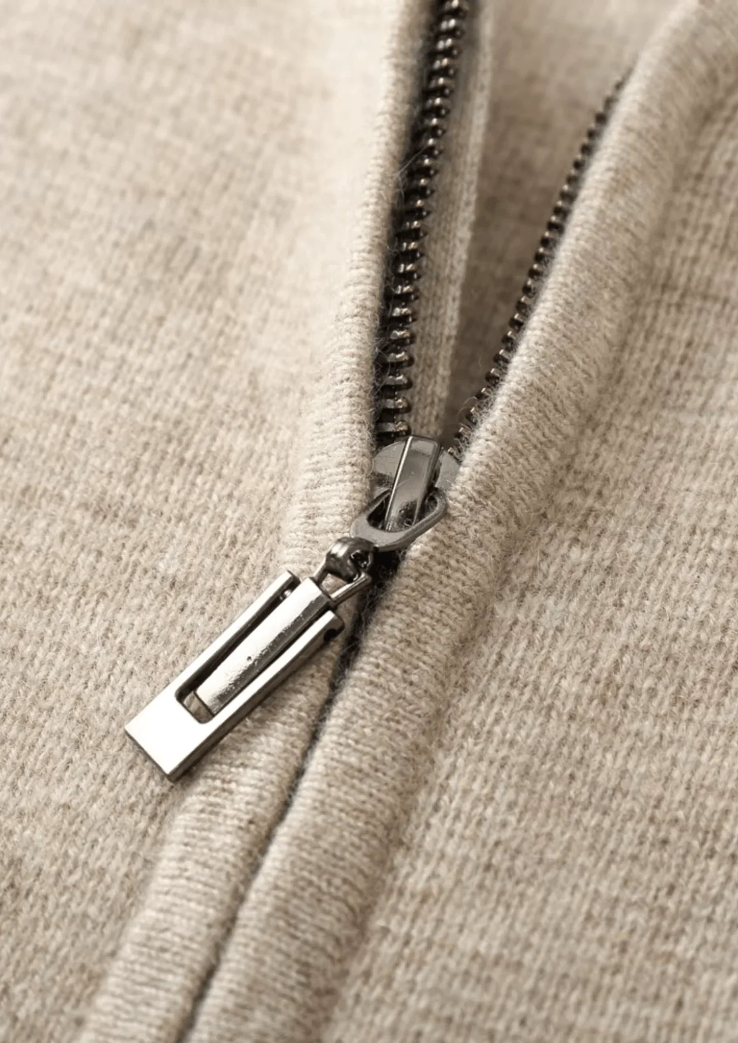 Ekstra İnce Merino Yünü Fermuarlı Kapüşon - Martin Milano