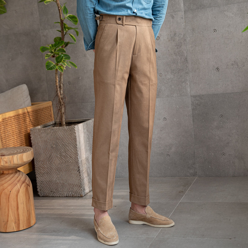 Pamuklu Twill Riviera Düz Kesim Pantolon