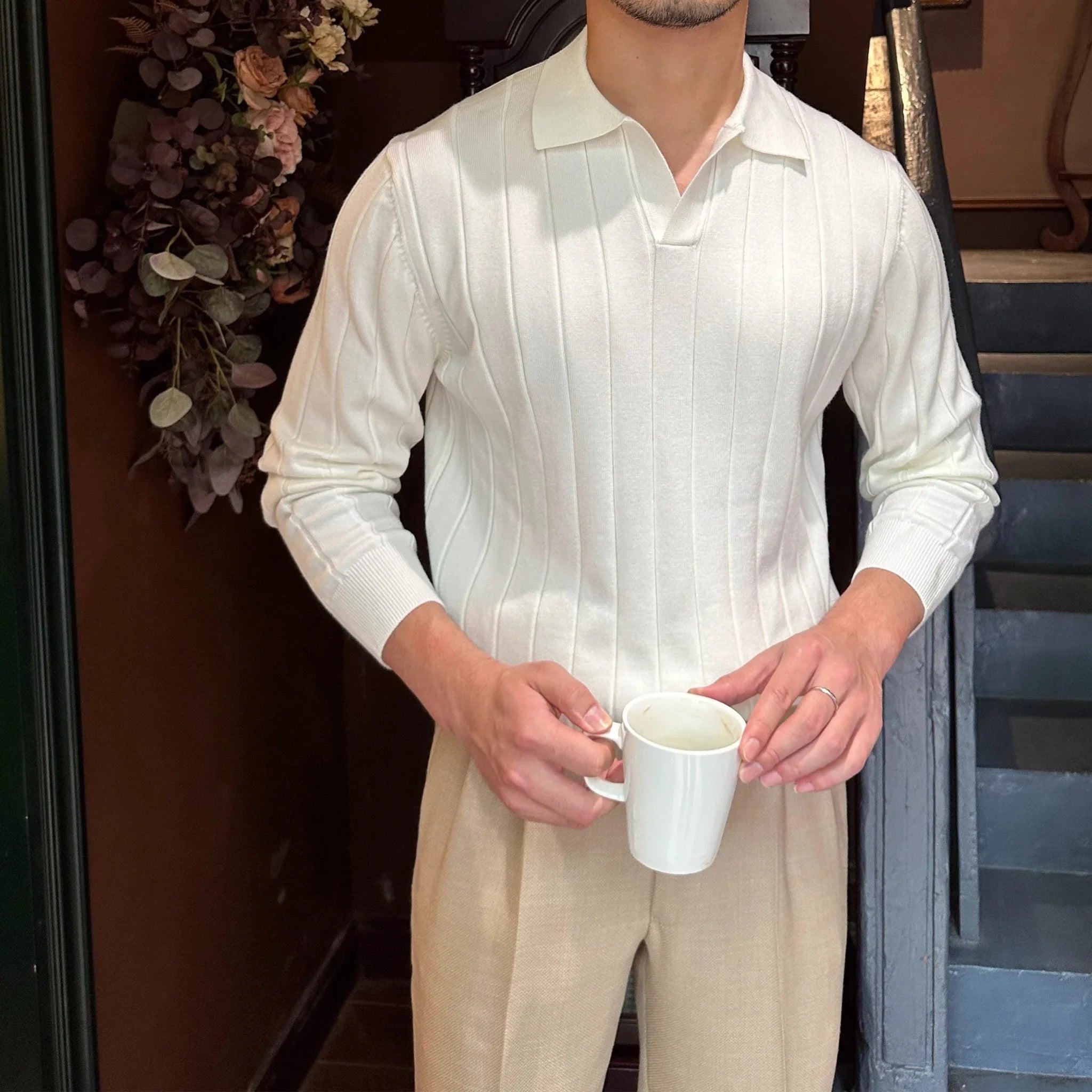 Fabrizio Zarif Örgü Polo Uzun Kollu - Martin Milano