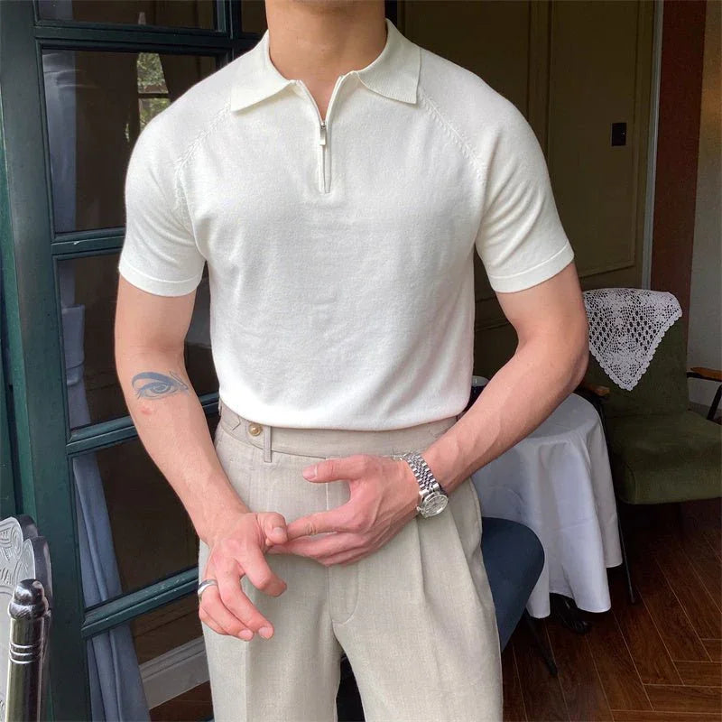 Fermuarlı Örgülü Polo Yaka - Martin Milano