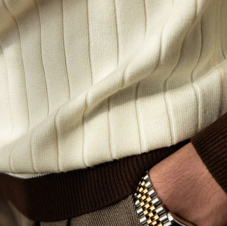 İnce Fit Ribana Kontrast Kazak - Martin Milano