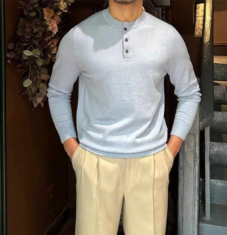 İnce Kesim Hanley Örgü Uzun Kollu Tişört - Martin Milano