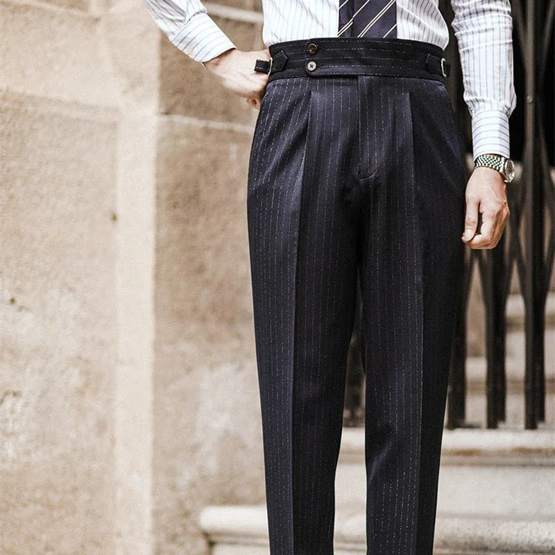 Kensington Pileli Çizgili Pantolon - Martin Milano