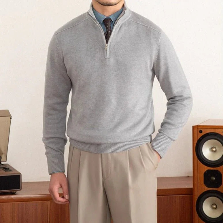 Londra Yün Dokulu Yarım Fermuarlı Kazak - Martin Milano