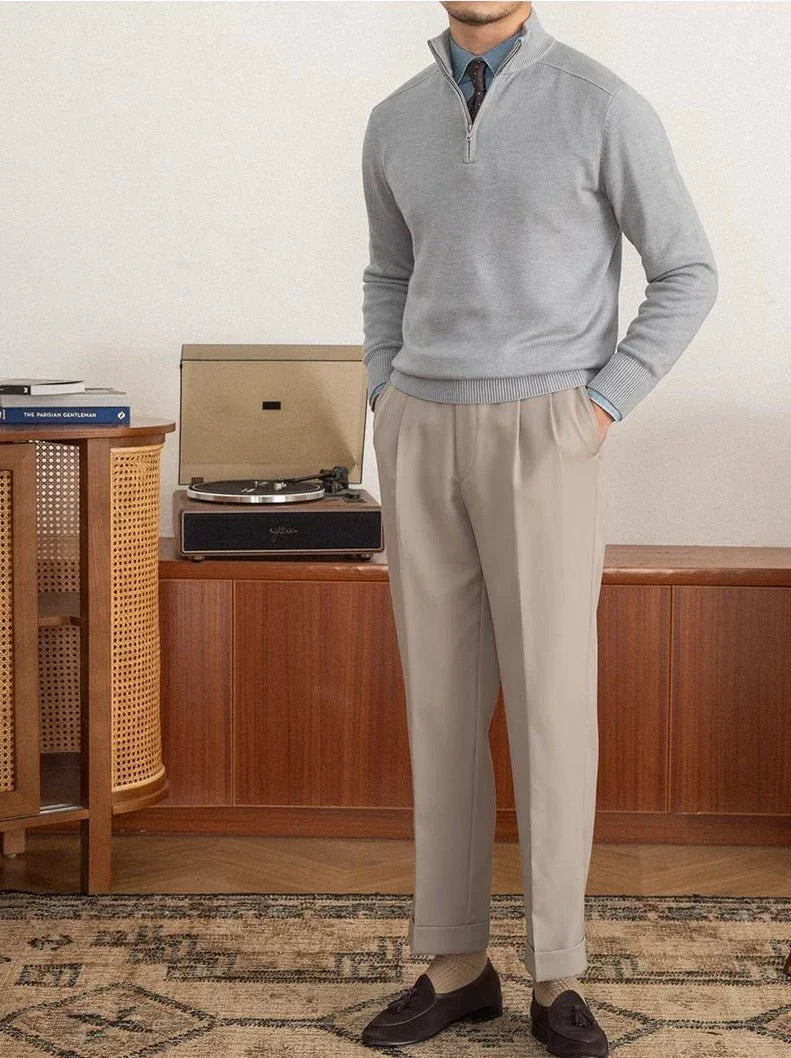 Londra Yün Dokulu Yarım Fermuarlı Kazak - Martin Milano