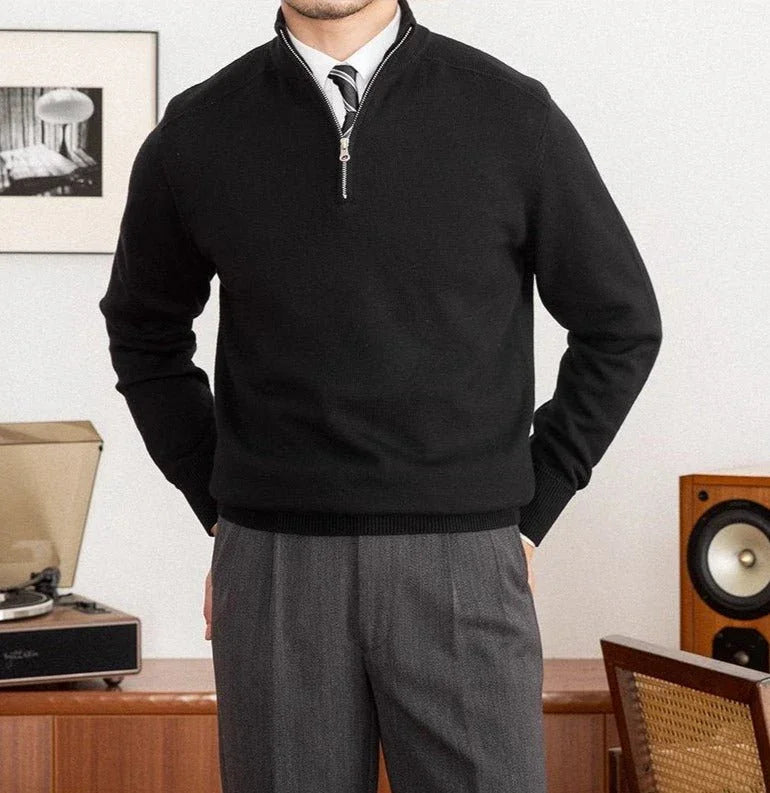 Londra Yün Dokulu Yarım Fermuarlı Kazak - Martin Milano