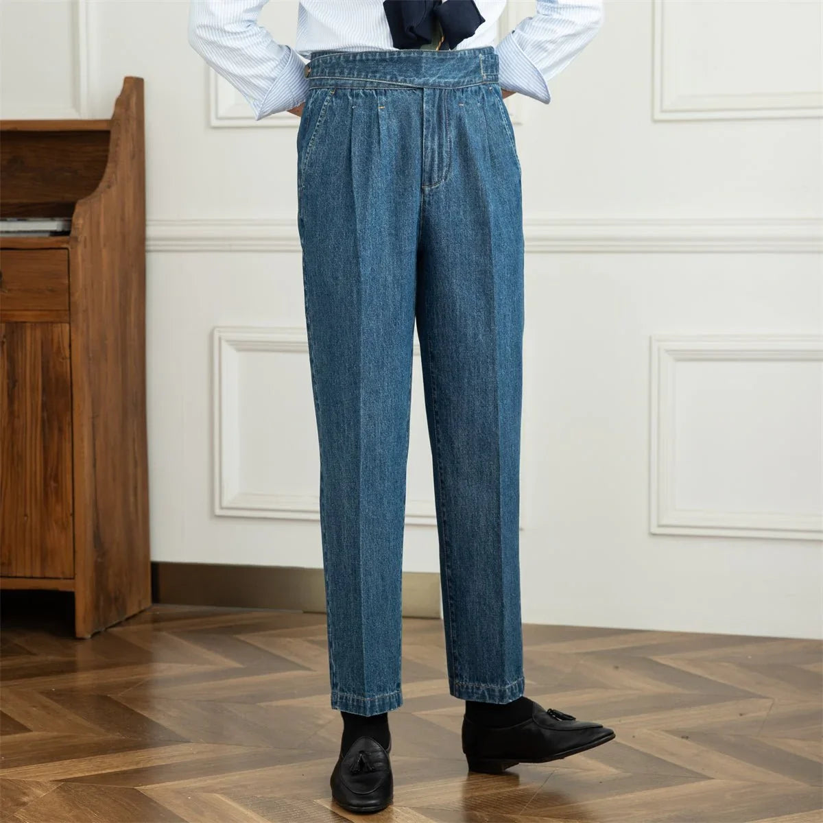 Moneglia Pamuk Denim Gurkha Pantolonları - Martin Milano