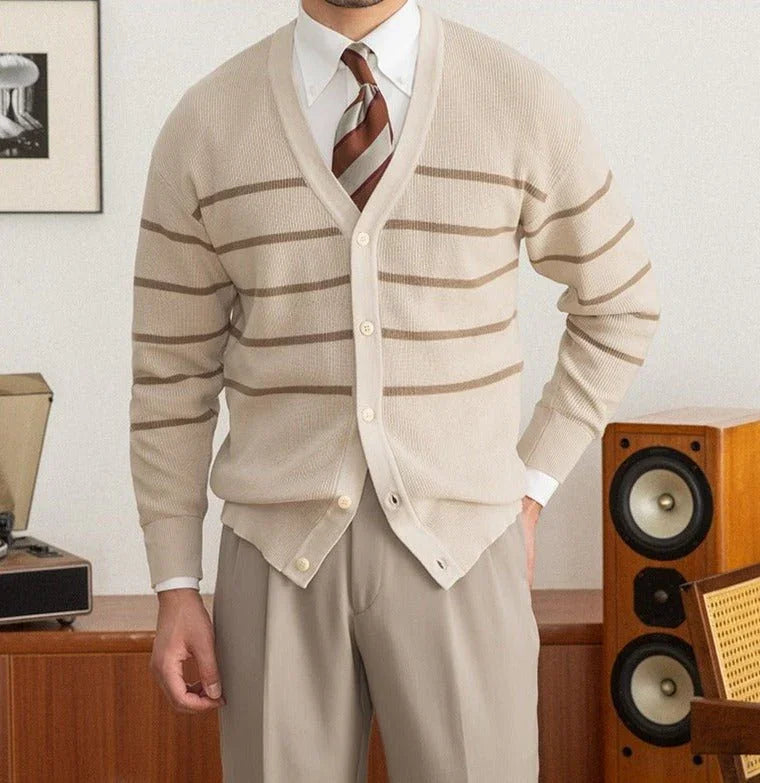 Oxford Çizgili Örgü Yün Kazak - Martin Milano