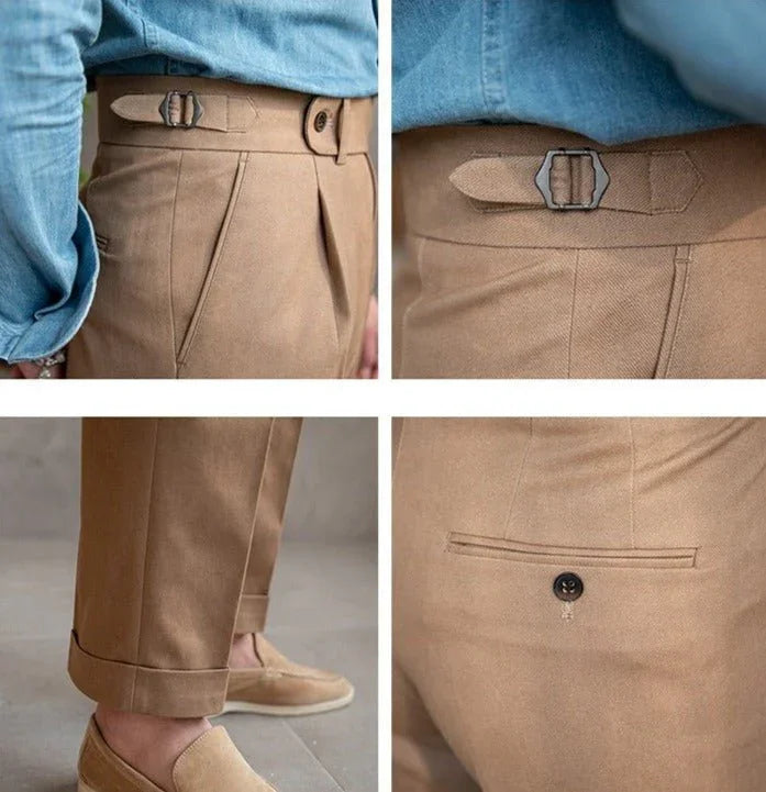 Pamuklu Twill Riviera Düz Kesim Pantolon - Martin Milano