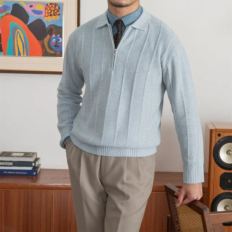 Polo Yarım Fermuarlı Örgü Kazak - Martin Milano