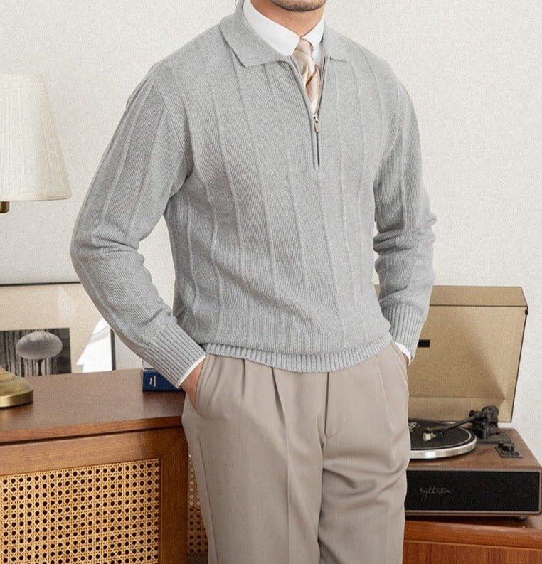 Polo Yarım Fermuarlı Örgü Kazak - Martin Milano