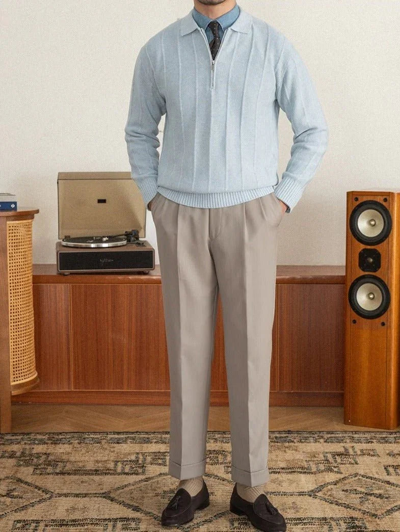 Polo Yarım Fermuarlı Örgü Kazak - Martin Milano