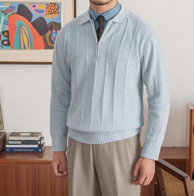 Polo Yarım Fermuarlı Örgü Kazak - Martin Milano