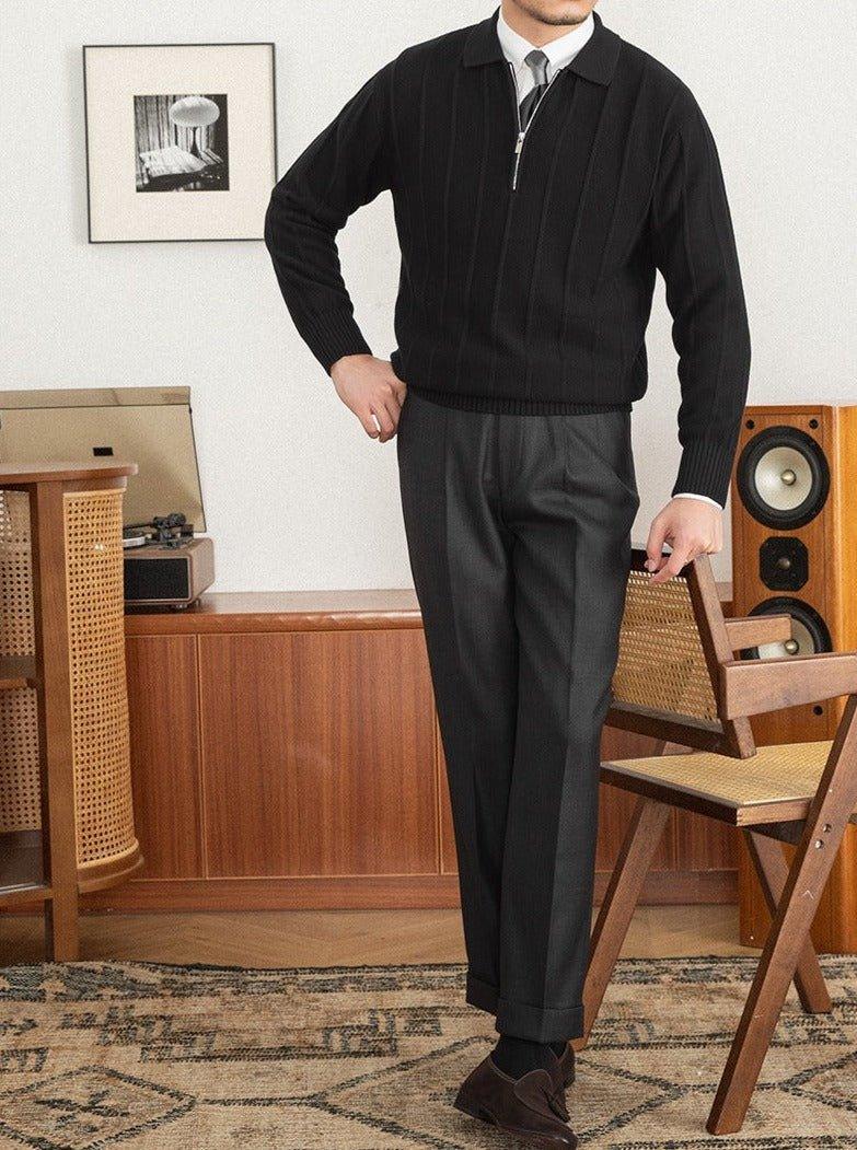 Polo Yarım Fermuarlı Örgü Kazak - Martin Milano