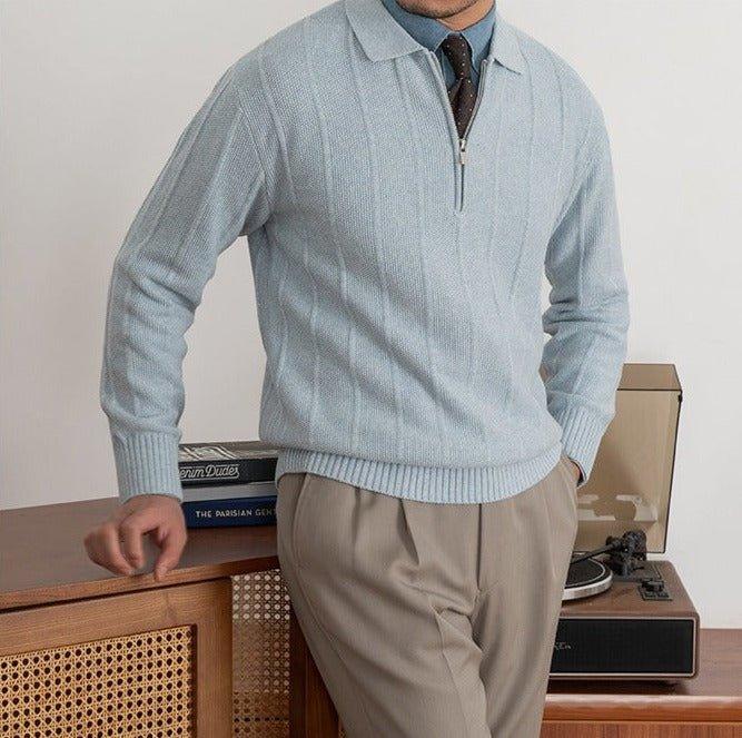 Polo Yarım Fermuarlı Örgü Kazak - Martin Milano