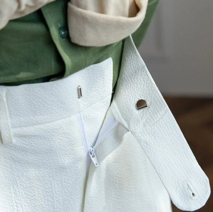 Positano Seersucker Çift Kat Tela Pantolon - Martin Milano