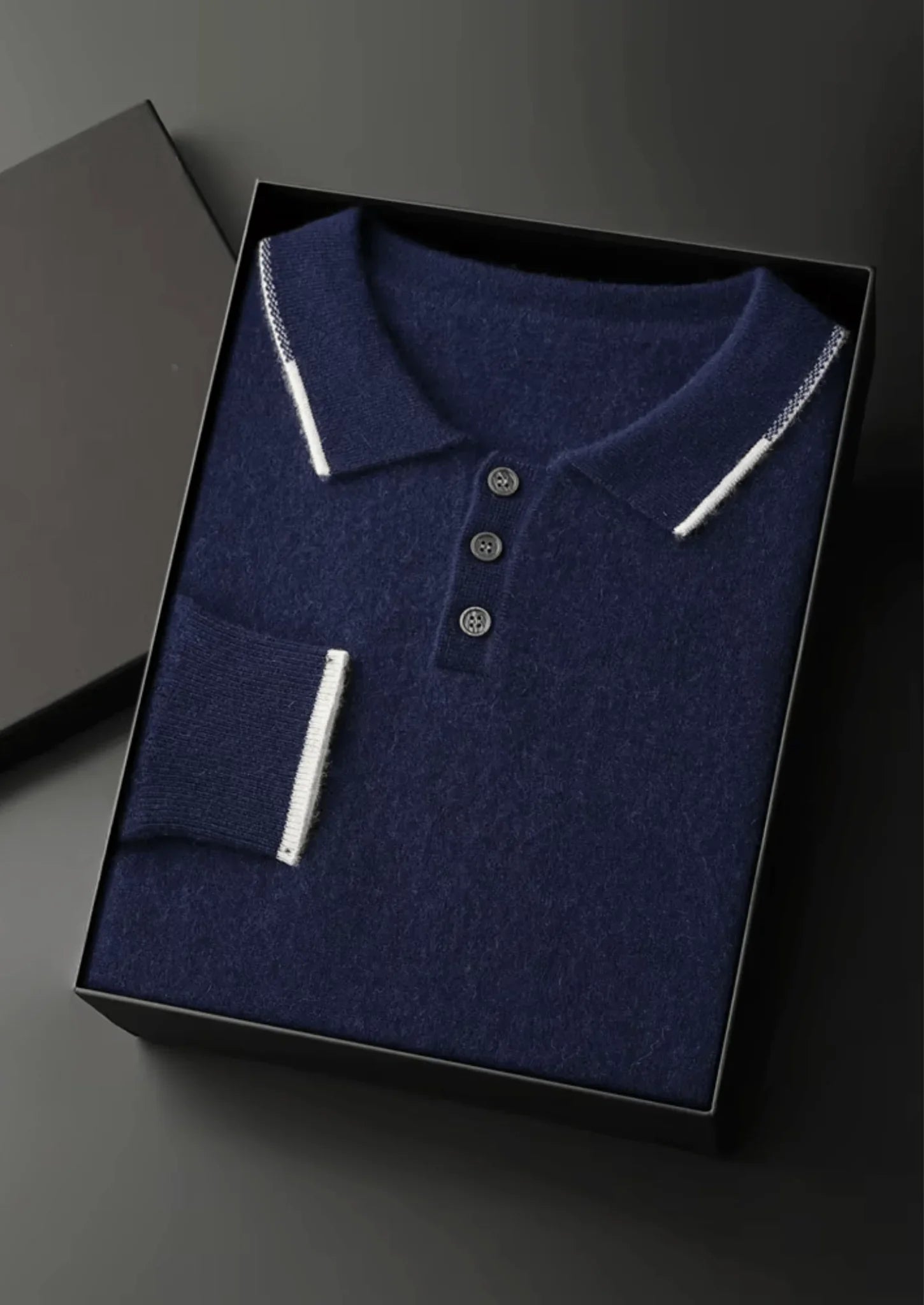 Premium Kaşmir Çift Ton Düğmeli Polo - Martin Milano