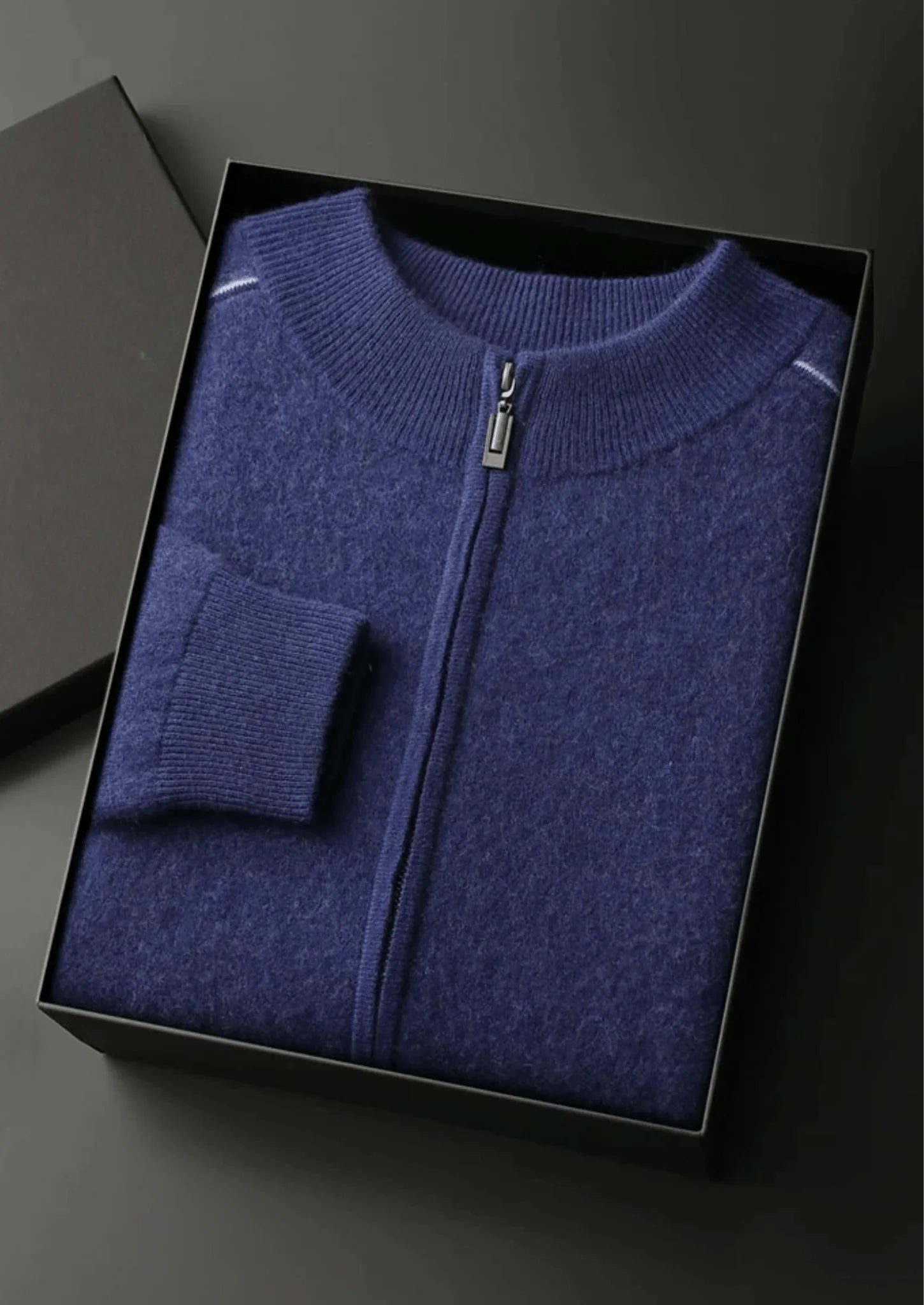 Premium Kaşmir İki Renkli Fermuarlı Kazak - Martin Milano