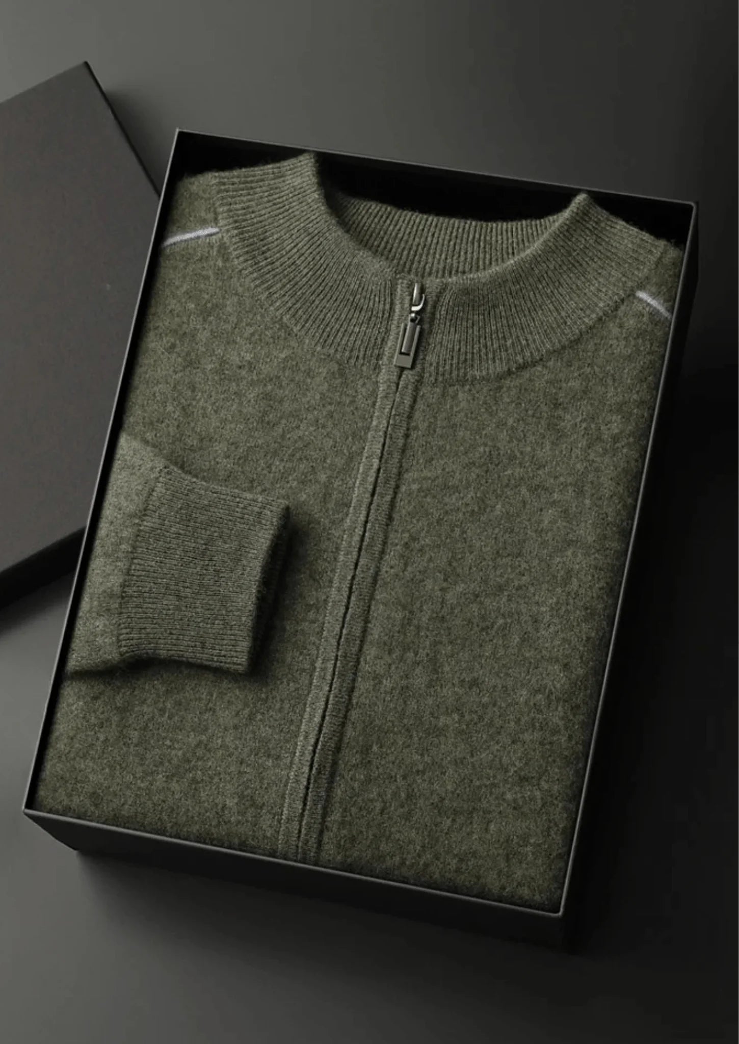 Premium Kaşmir İki Renkli Fermuarlı Kazak - Martin Milano