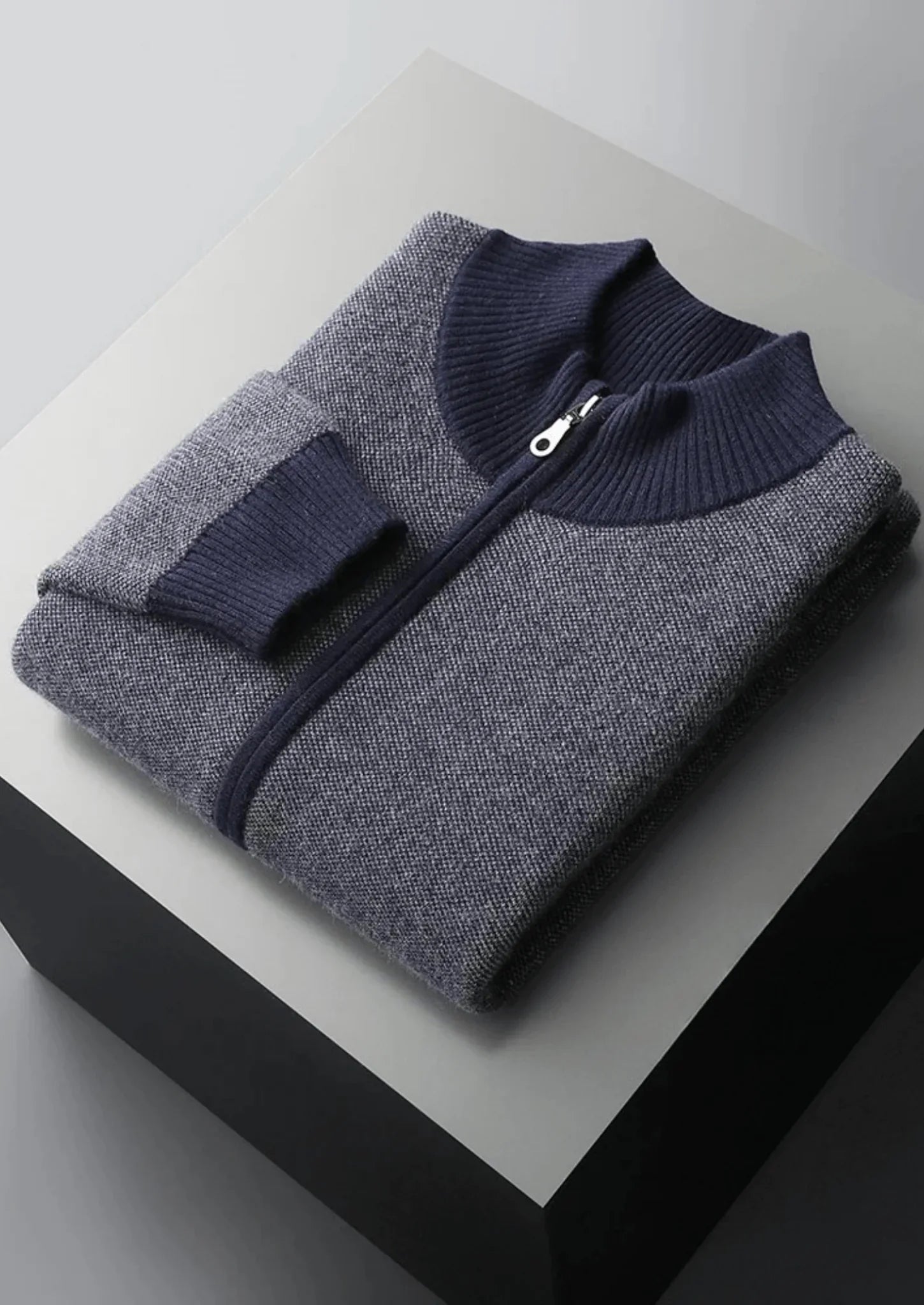 Premium Kaşmir Jakarlı Fermuarlı Hırka - Martin Milano