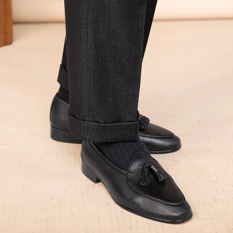 Püsküllü Çakıl Taşı Derisi Belçika Loafer - Martin Milano