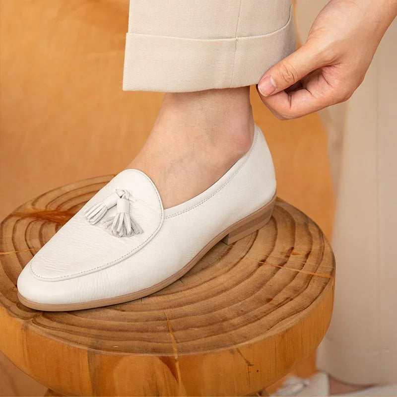 Püsküllü Çakıl Taşı Derisi Belçika Loafer - Martin Milano