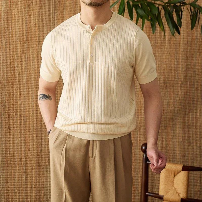 Ribanalı Pileli Örgü Tişört - Martin Milano