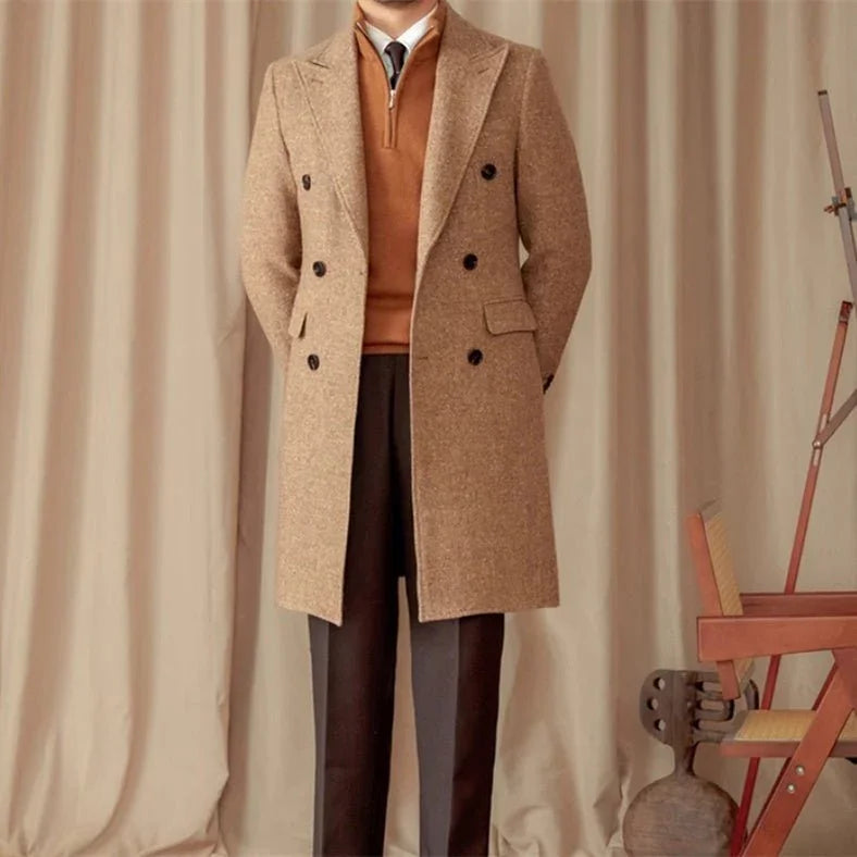 Roma Yün İpek Çift Düğmeli Palto - Martin Milano