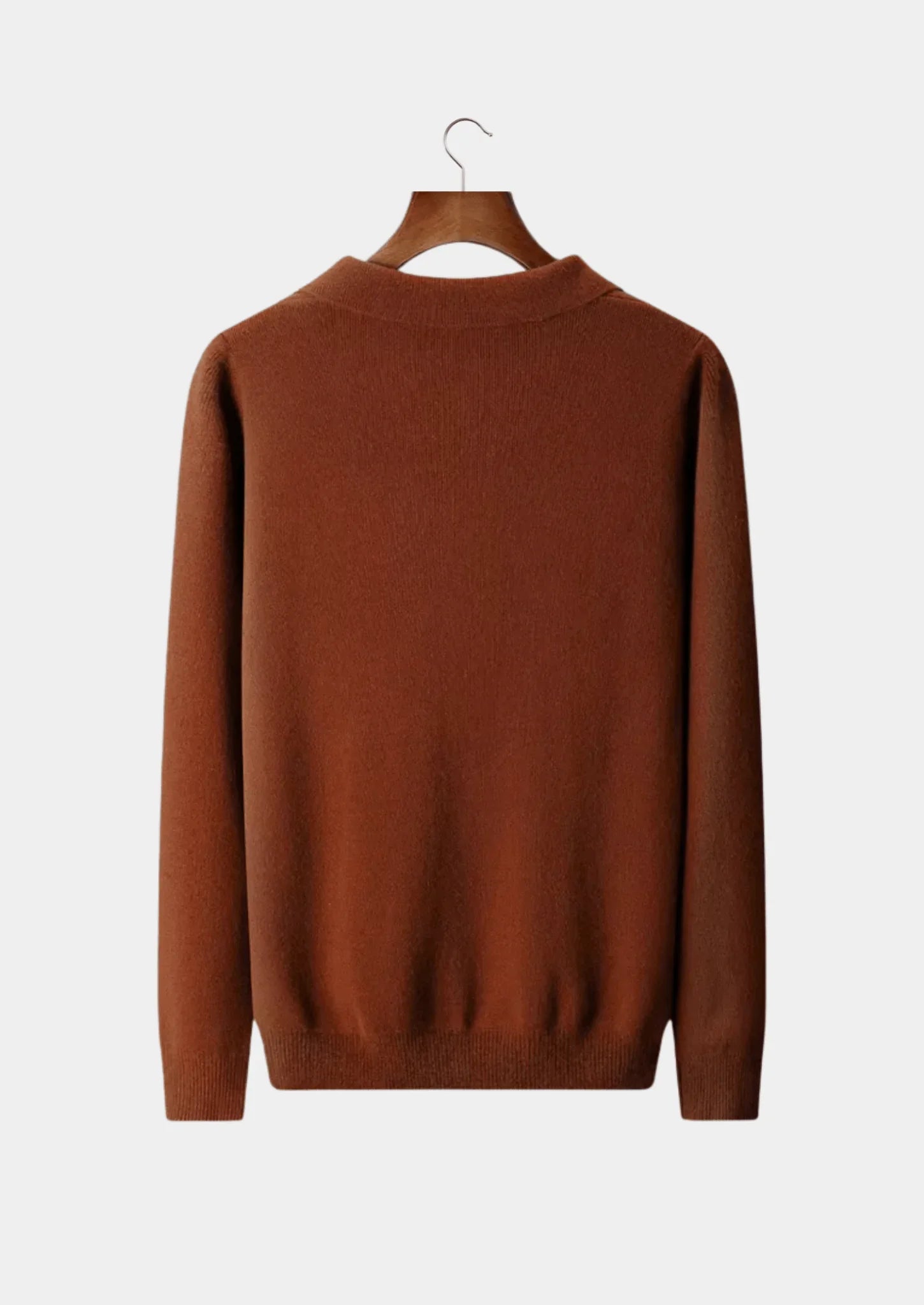 Saf Ekstra İnce Merino Yünü Çizgili Düğmesiz Polo - Martin Milano