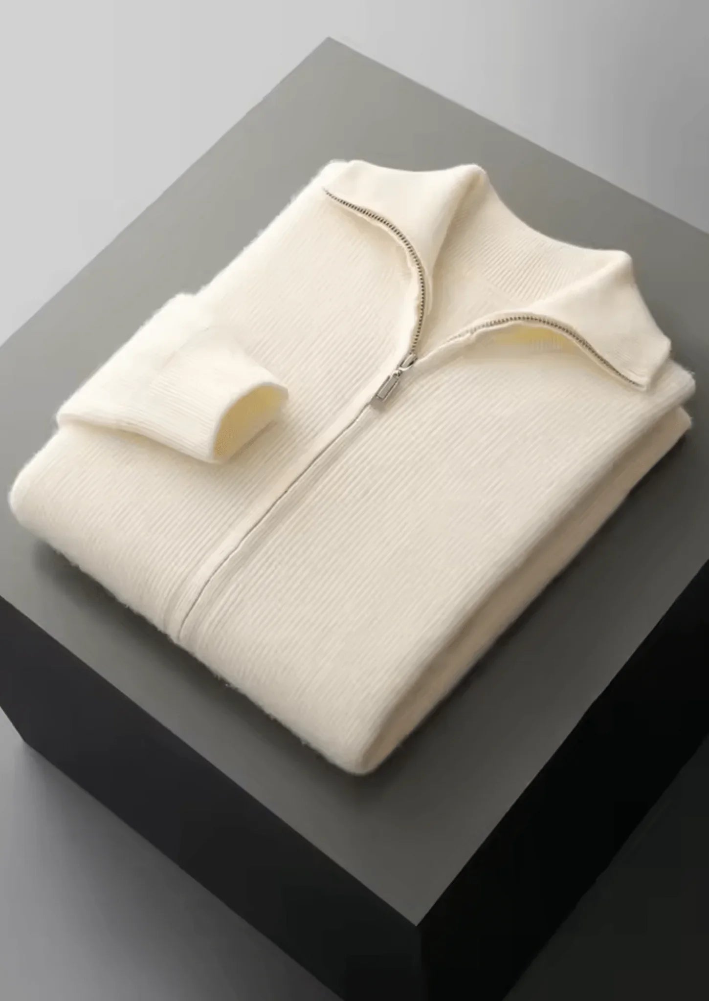 Saf Ekstra İnce Merino Yünü Düğmeli Çizgili Kaban - Martin Milano