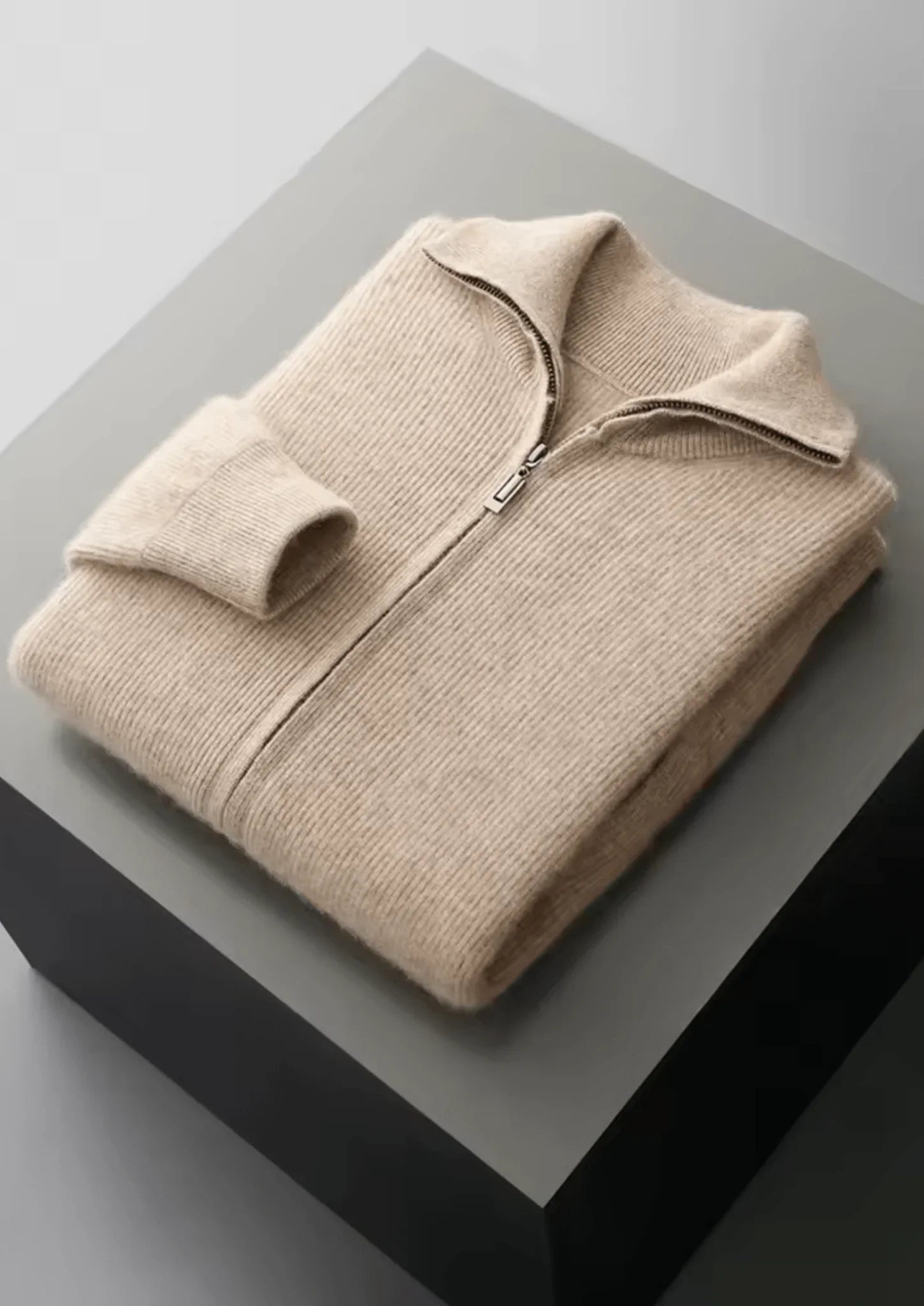 Saf Ekstra İnce Merino Yünü Düğmeli Çizgili Kaban - Martin Milano