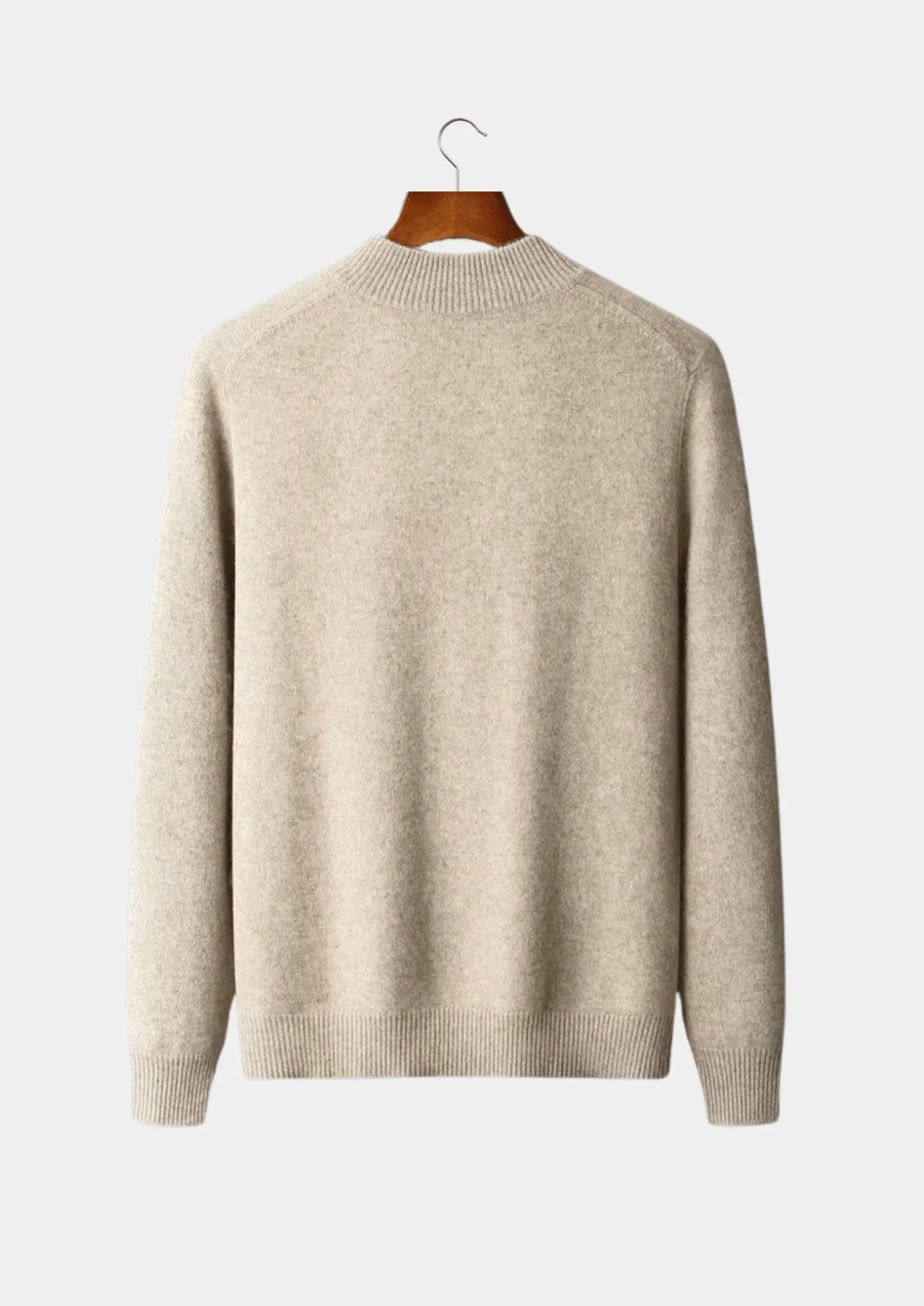 Saf Ekstra İnce Merino Yünü Fermuarlı Hırka - Martin Milano