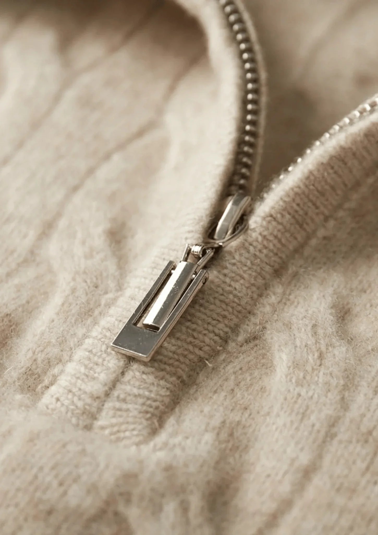 Saf Ekstra İnce Merino Yünü Örgü Yarım Fermuarlı Kazak - Martin Milano