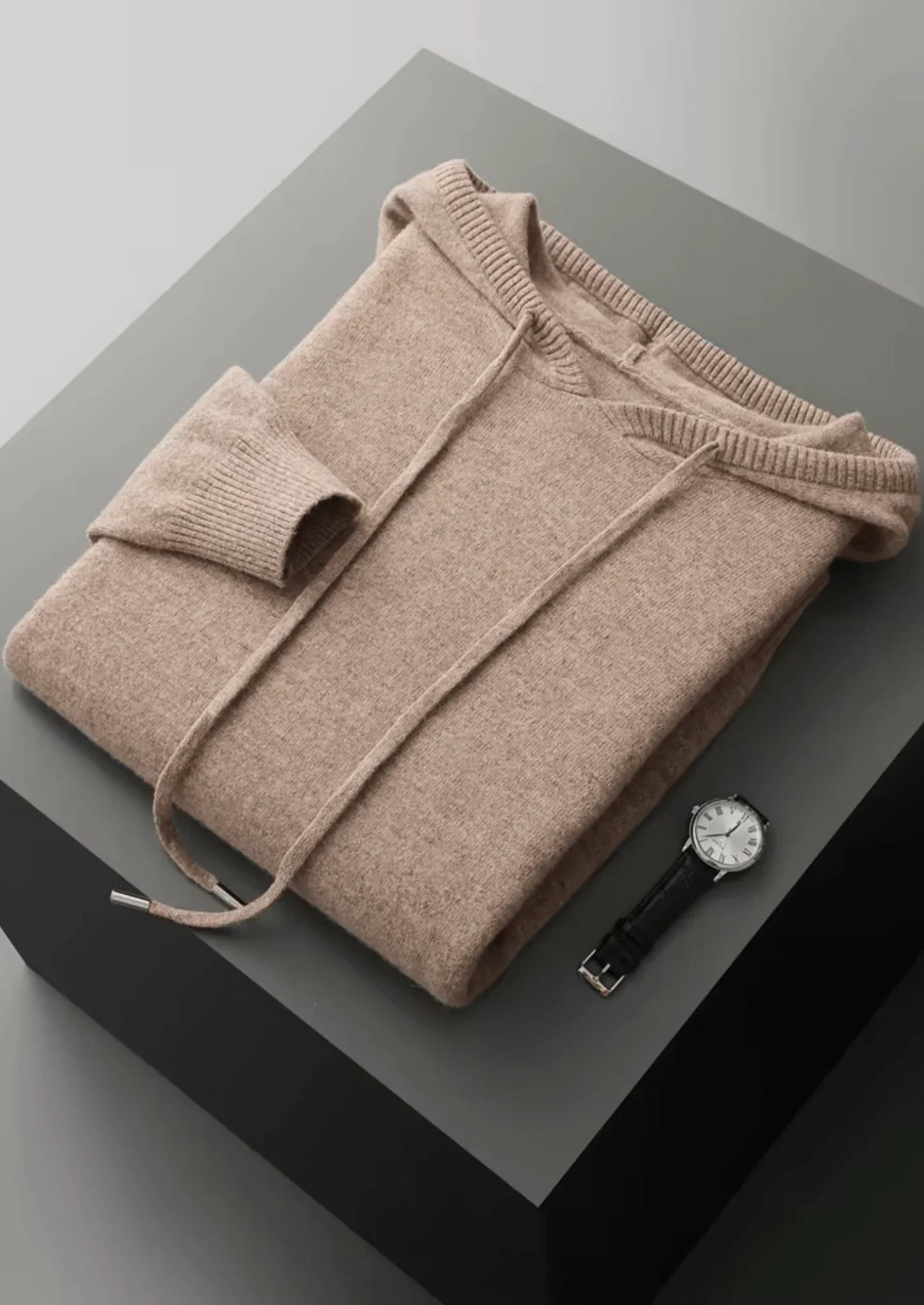 Saf Ekstra İnce Merino Yünü Relax Hoodie - Martin Milano