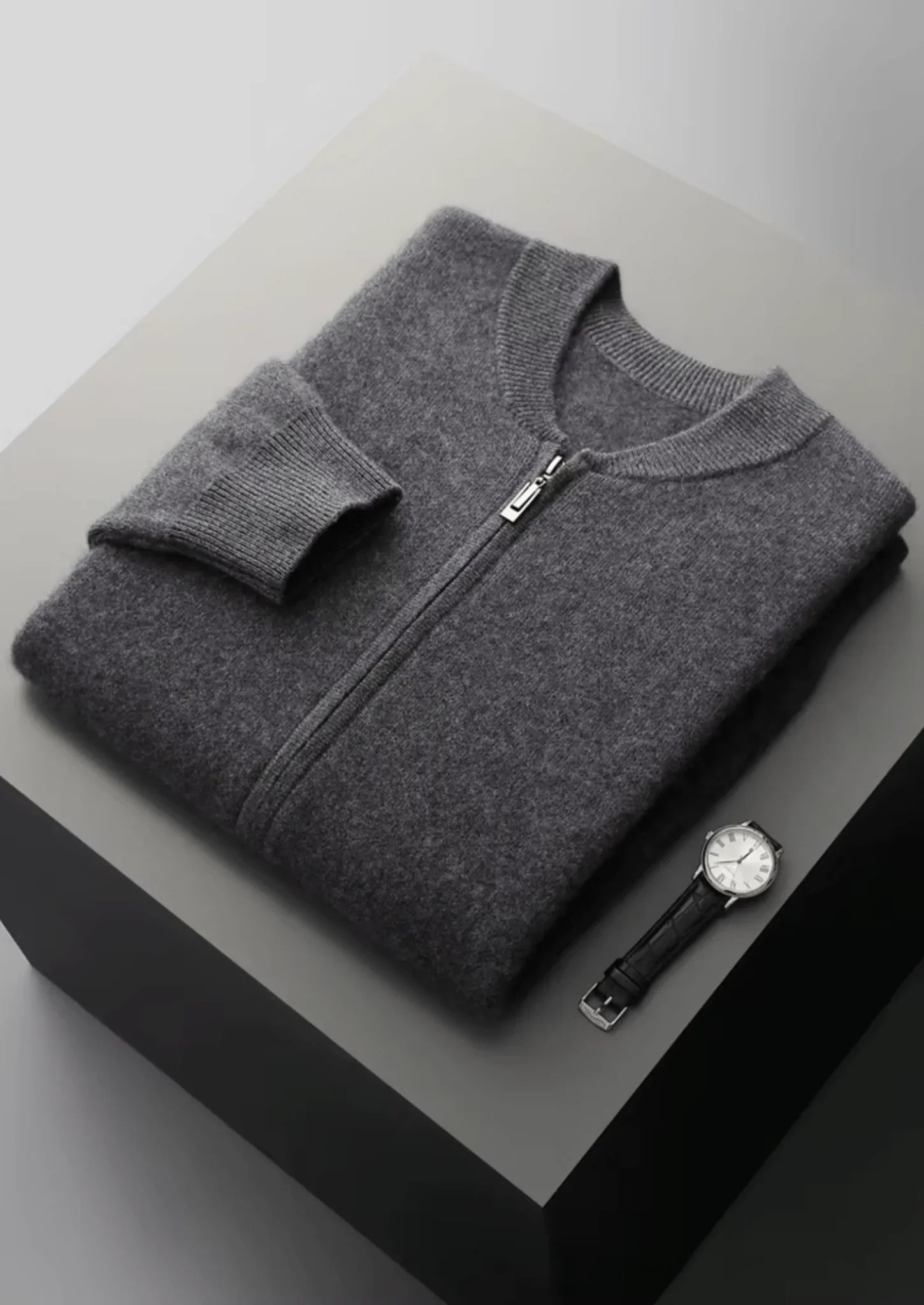 Saf Ekstra İnce Merino Yünü V Yaka Hırka - Martin Milano