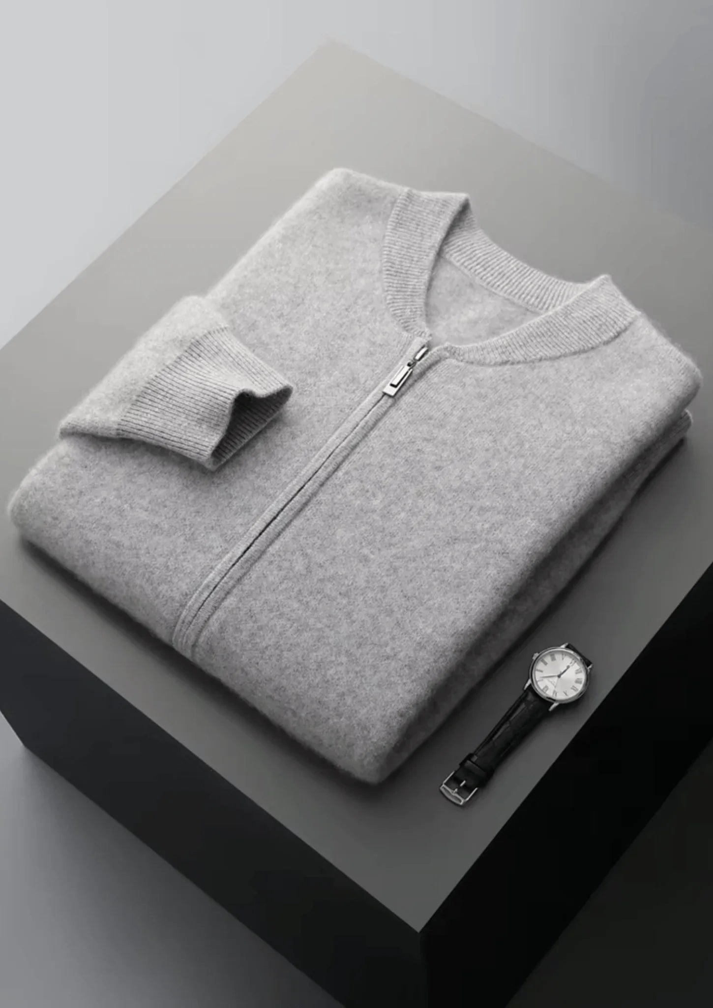 Saf Ekstra İnce Merino Yünü V Yaka Hırka - Martin Milano