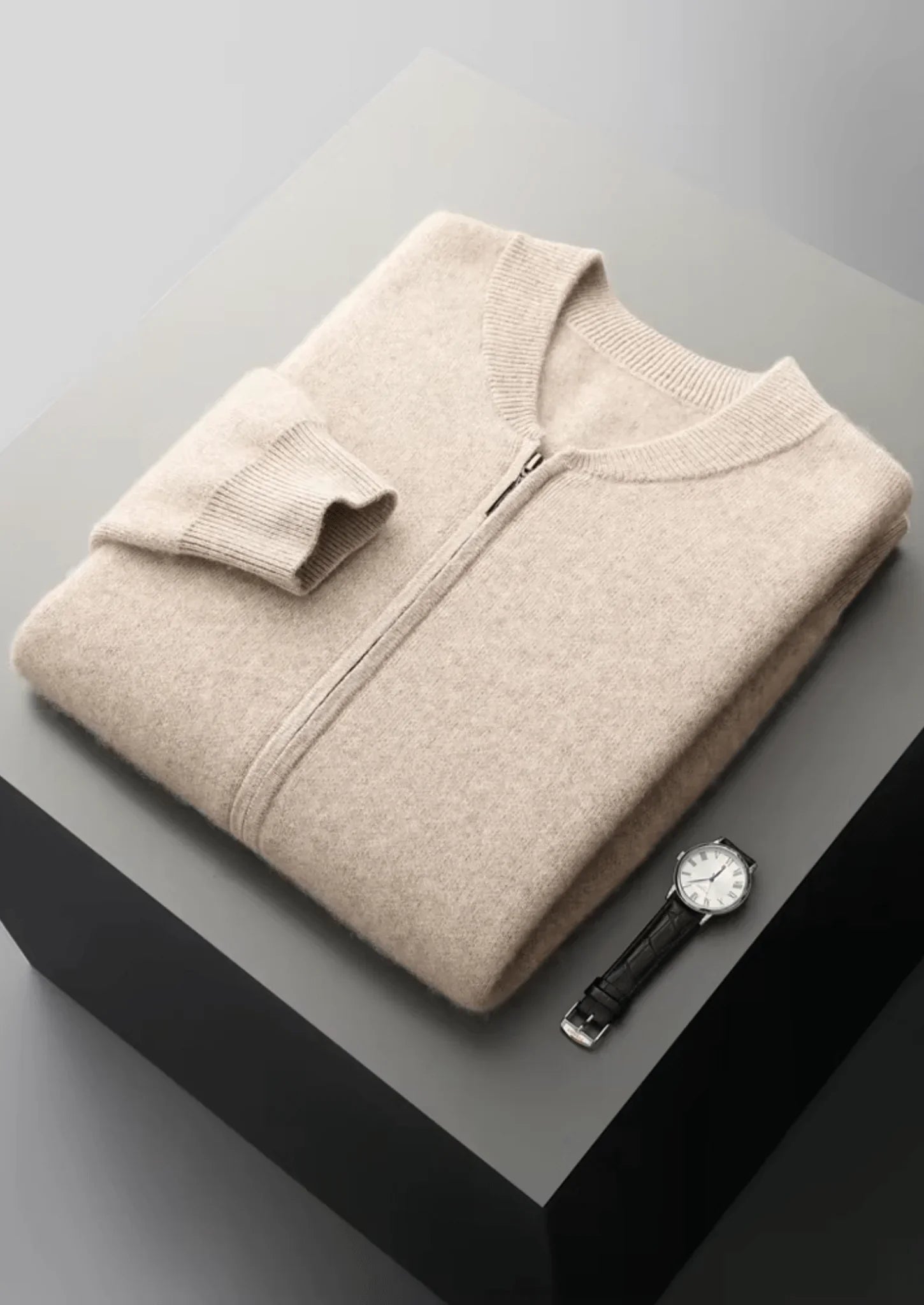 Saf Ekstra İnce Merino Yünü V Yaka Hırka - Martin Milano