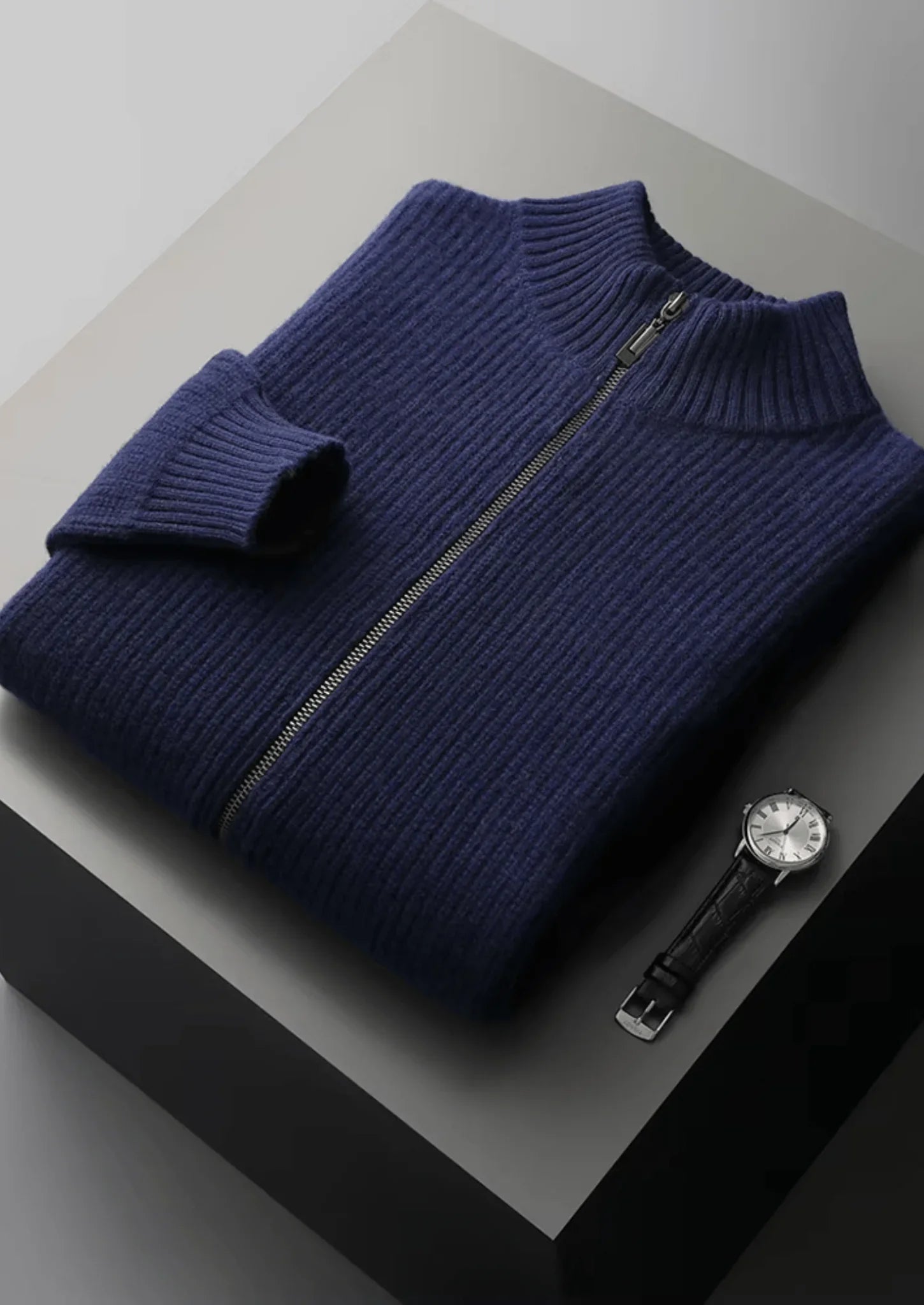 Saf Ekstra İnce Merinos Yünü Ribanalı Hırka - Martin Milano