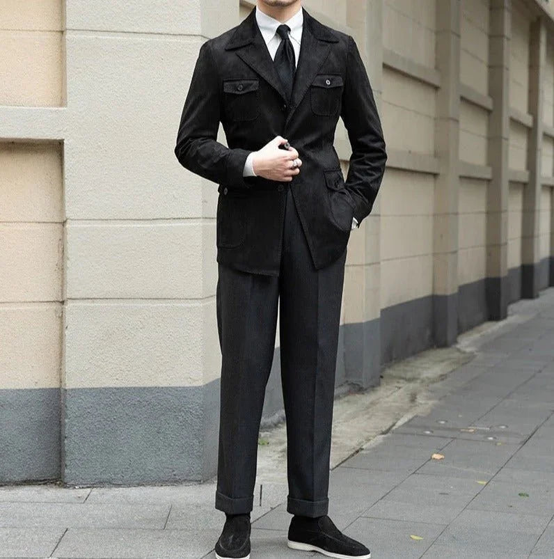 Süet Milano Takım Yaka Ceket - Martin Milano