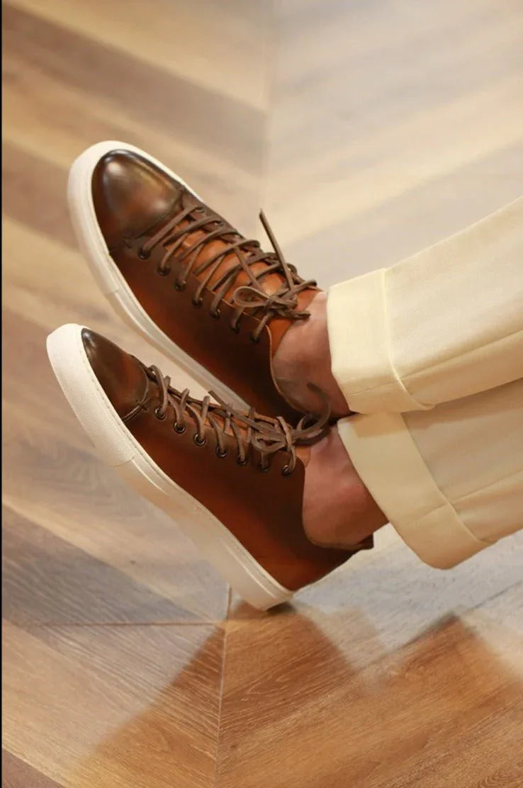 Tarihî Bağlamalı Deri Spor Ayakkabıları - Martin Milano