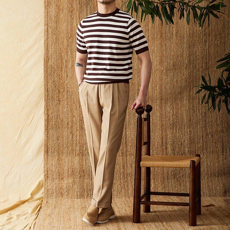 Venedik Çizgili Pamuk Tişört - Martin Milano