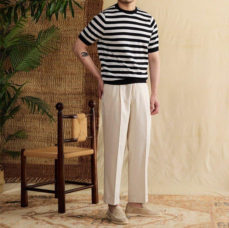 Venedik Çizgili Pamuk Tişört - Martin Milano