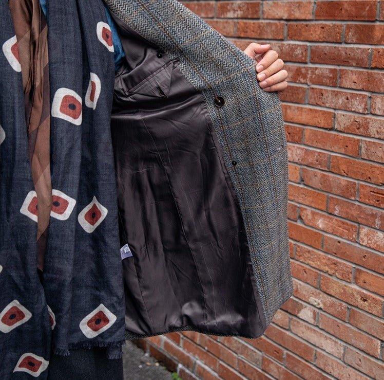 Windsor Kontesi Houndstooth Çift Yaka Palto - Martin Milano