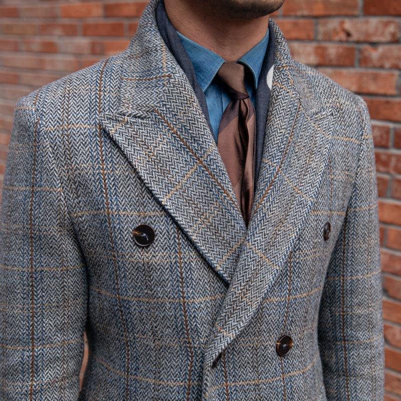 Windsor Kontesi Houndstooth Çift Yaka Palto - Martin Milano